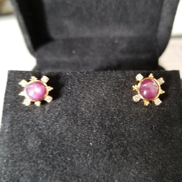 STAR RUBY WITH DIAMONDS - Picture 1 of 2